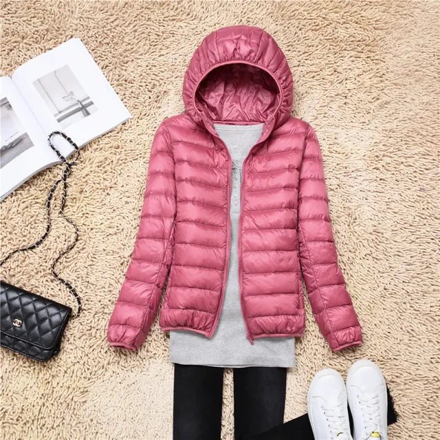Isabelle Lightweight Packable Hooded Puffer Jacket