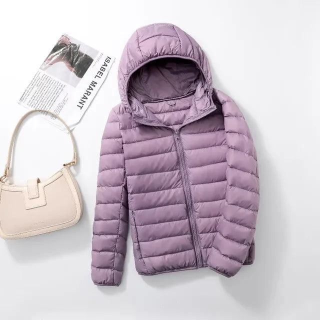 Isabelle Lightweight Packable Hooded Puffer Jacket