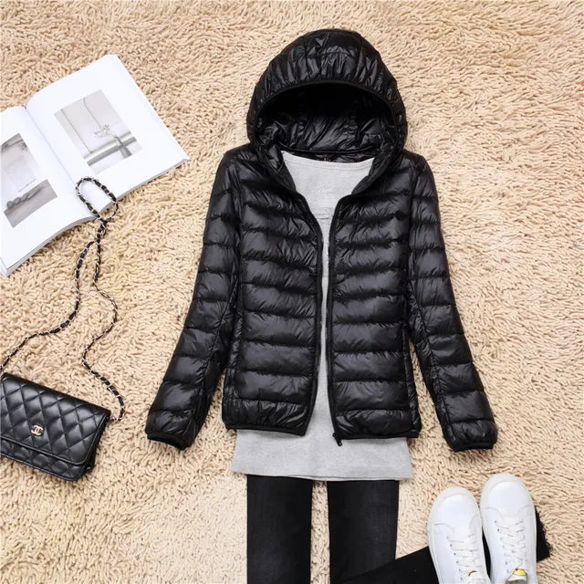 Isabelle Lightweight Packable Hooded Puffer Jacket