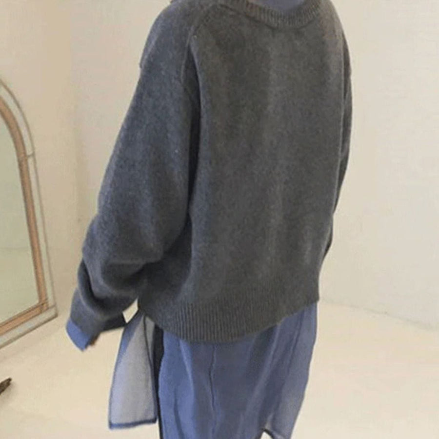 Erika Asymmetric Button Cashmere Cardigan