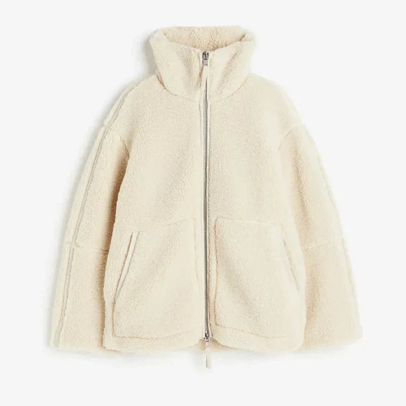 Nessa Oversized Teddy Fleece Zip Jacket