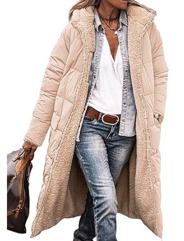 Tanja Long Reversible Sherpa Hooded Coat