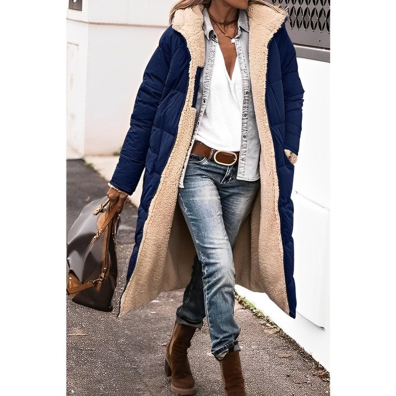 Tanja Long Reversible Sherpa Hooded Coat