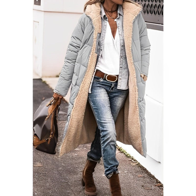 Tanja Long Reversible Sherpa Hooded Coat