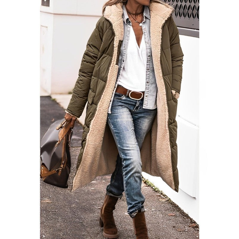 Tanja Long Reversible Sherpa Hooded Coat