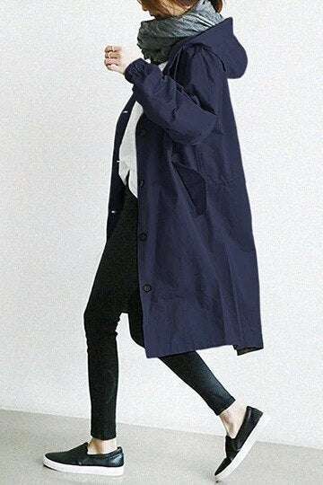 Vessa Long Hooded Trench Coat