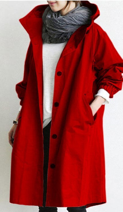 Vessa Long Hooded Trench Coat