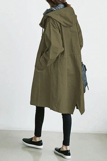 Vessa Long Hooded Trench Coat