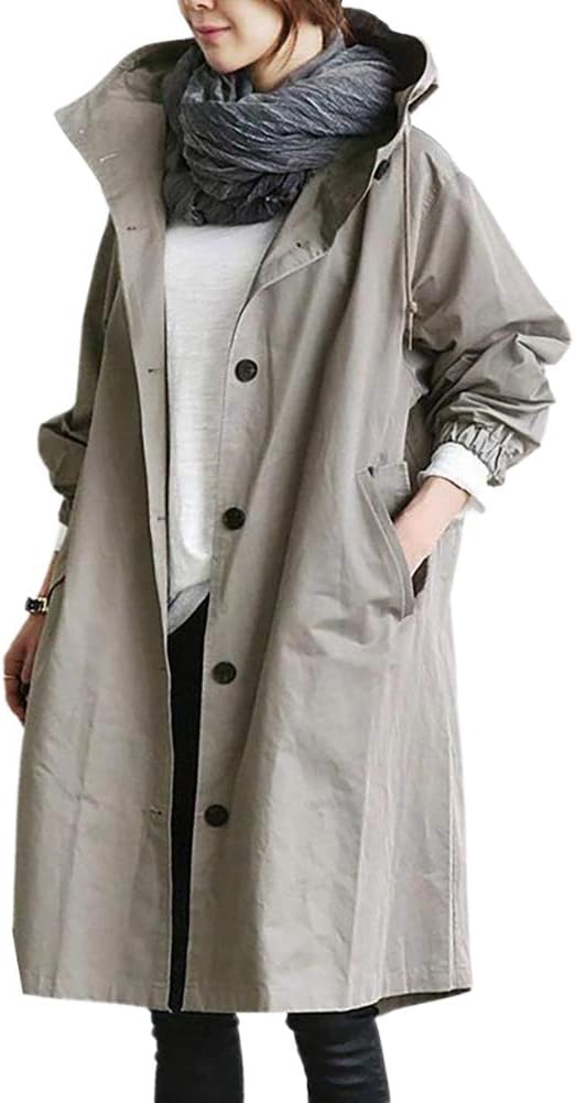 Vessa Long Hooded Trench Coat