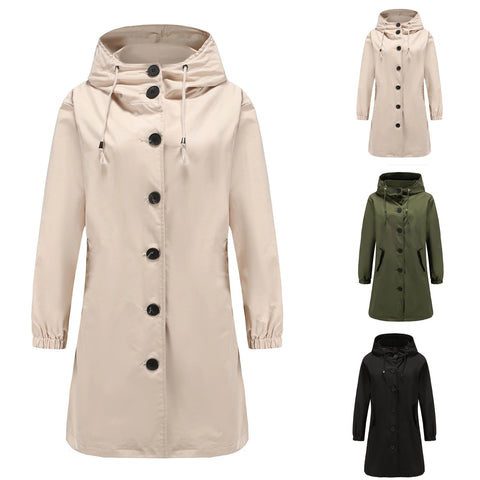 Vessa Long Hooded Trench Coat