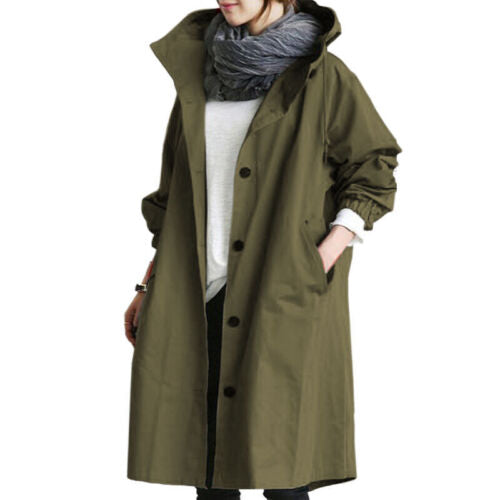 Vessa Long Hooded Trench Coat