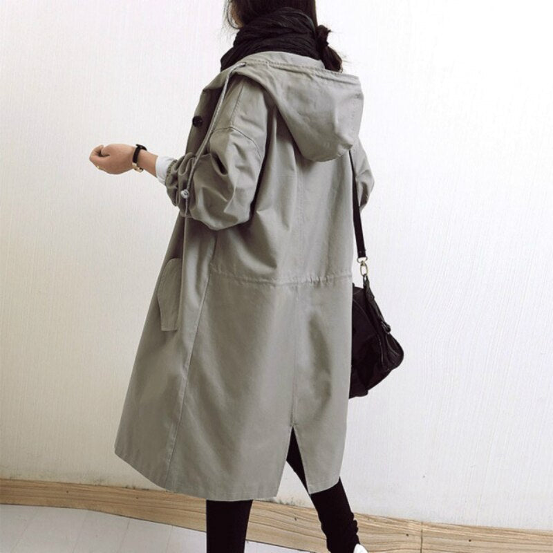 Vessa Long Hooded Trench Coat