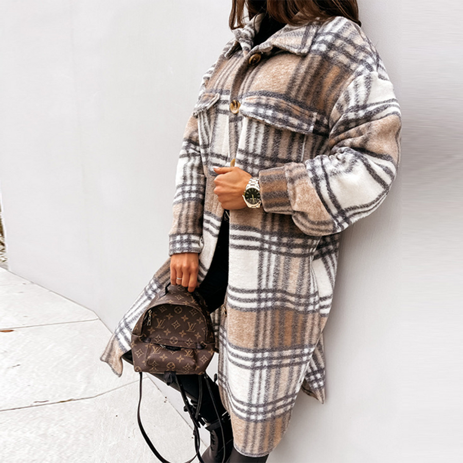 Simone Oversized Plaid Long Shacket