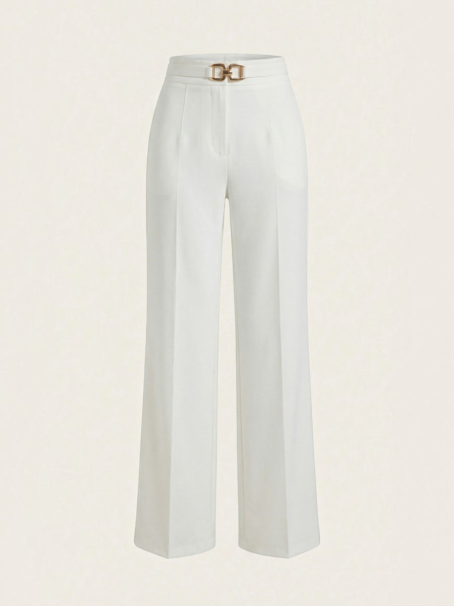 Maxine Buckle Detail Wide Leg Pants
