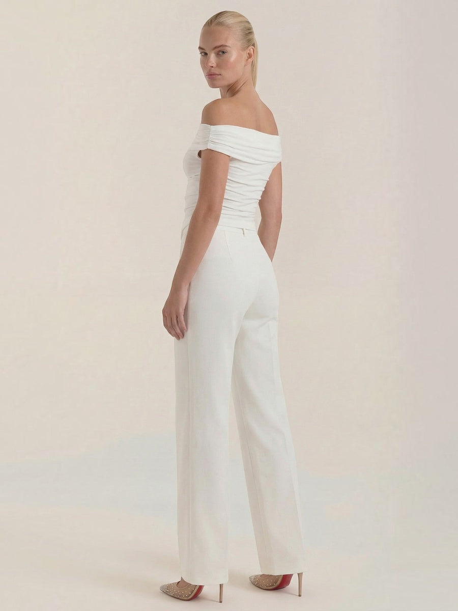 Maxine Buckle Detail Wide Leg Pants