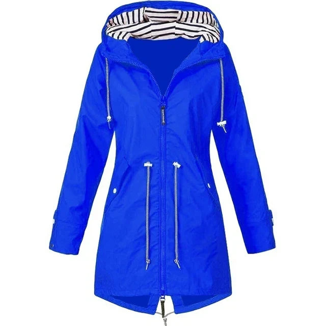 Mafalda Hooded Trench Coat with Drawstring Waist