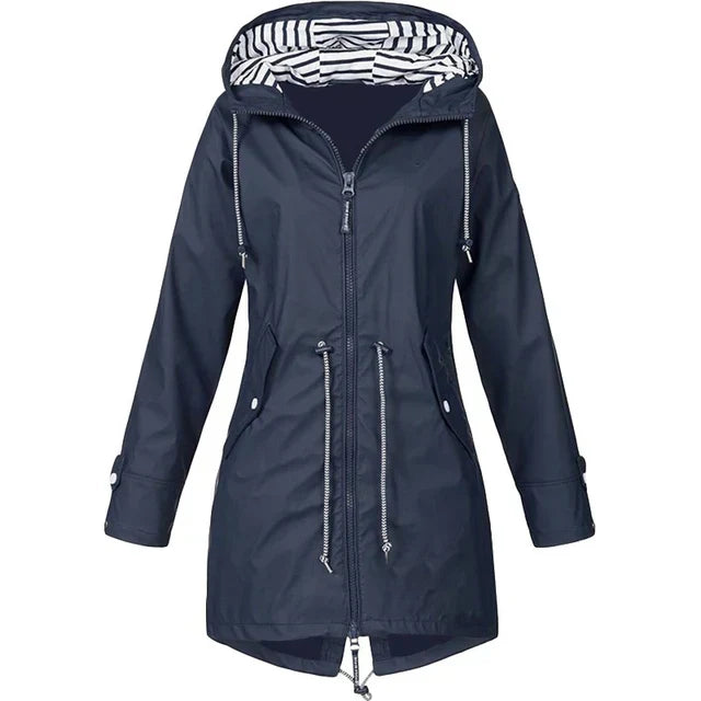 Mafalda Hooded Trench Coat with Drawstring Waist