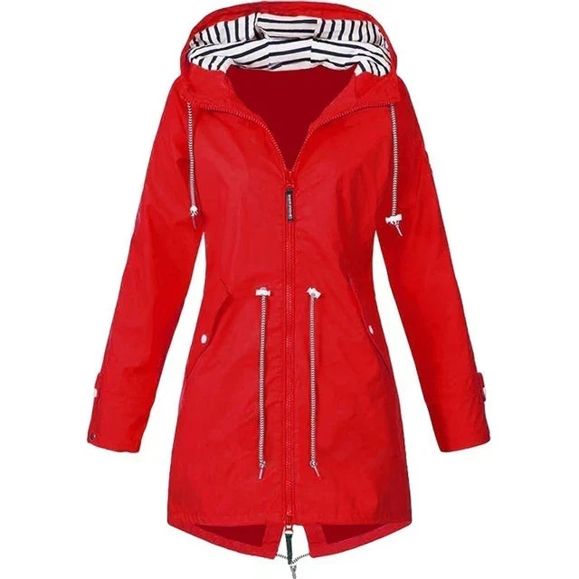 Mafalda Hooded Trench Coat with Drawstring Waist