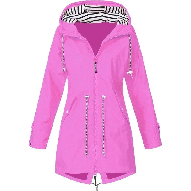 Mafalda Hooded Trench Coat with Drawstring Waist