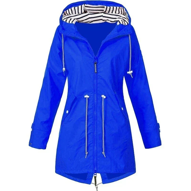 Mafalda Hooded Trench Coat with Drawstring Waist