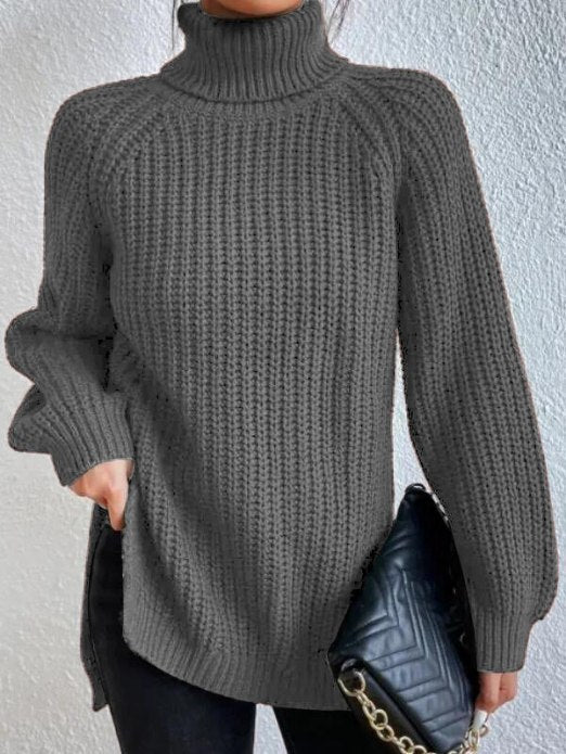 Silja Oversized Ribbed Turtleneck Sweater