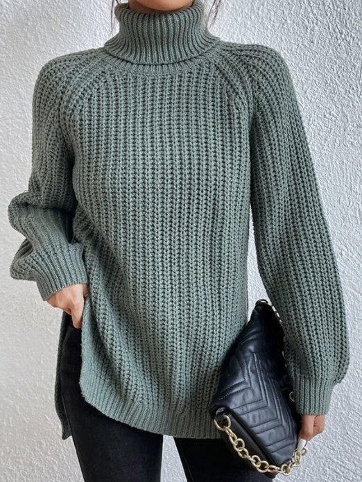Silja Oversized Ribbed Turtleneck Sweater