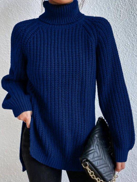 Silja Oversized Ribbed Turtleneck Sweater