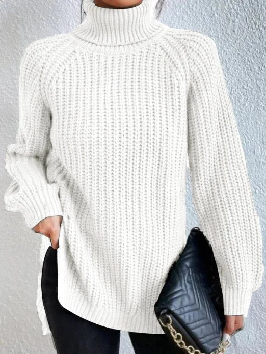 Silja Oversized Ribbed Turtleneck Sweater