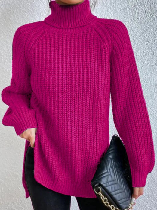 Silja Oversized Ribbed Turtleneck Sweater