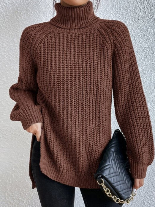 Silja Oversized Ribbed Turtleneck Sweater
