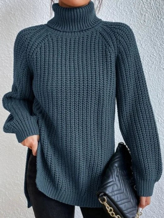 Silja Oversized Ribbed Turtleneck Sweater