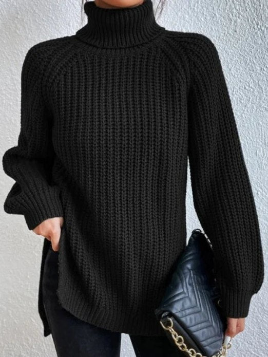 Silja Oversized Ribbed Turtleneck Sweater