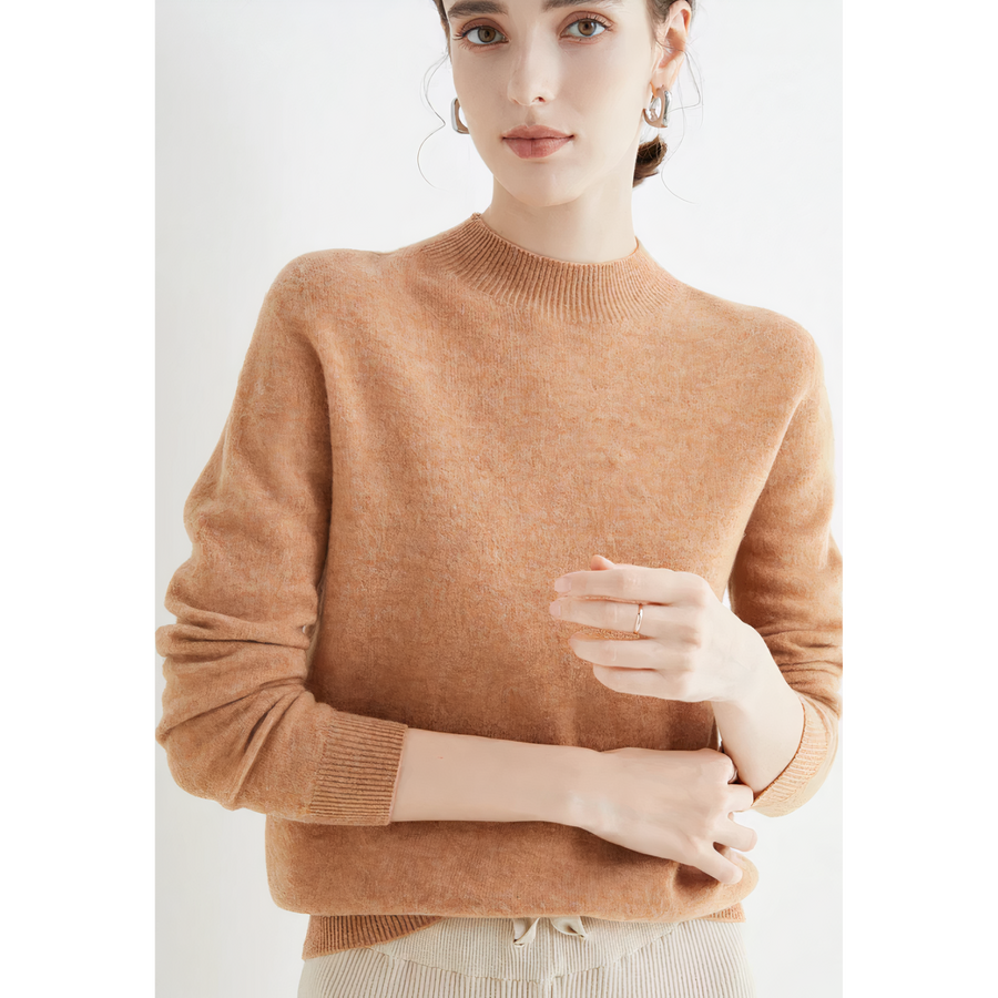 Yelena Cashmere Mock Neck Sweater