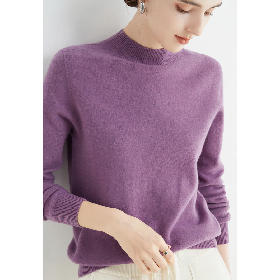 Yelena Cashmere Mock Neck Sweater