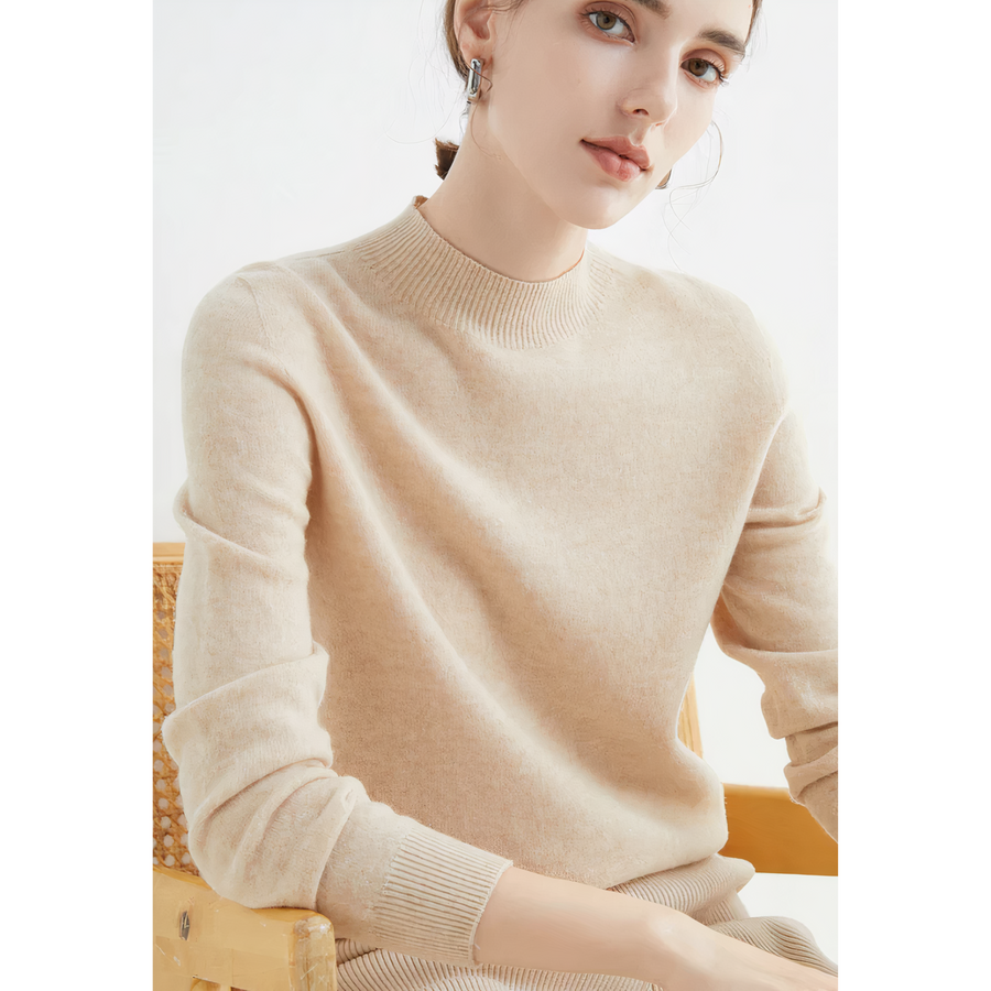 Yelena Cashmere Mock Neck Sweater