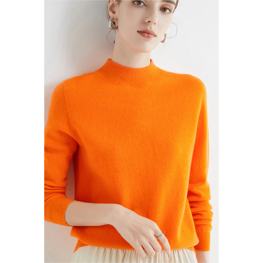 Yelena Cashmere Mock Neck Sweater