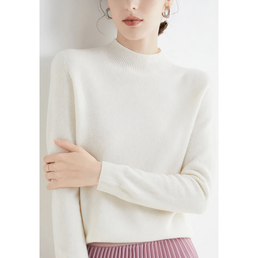 Yelena Cashmere Mock Neck Sweater
