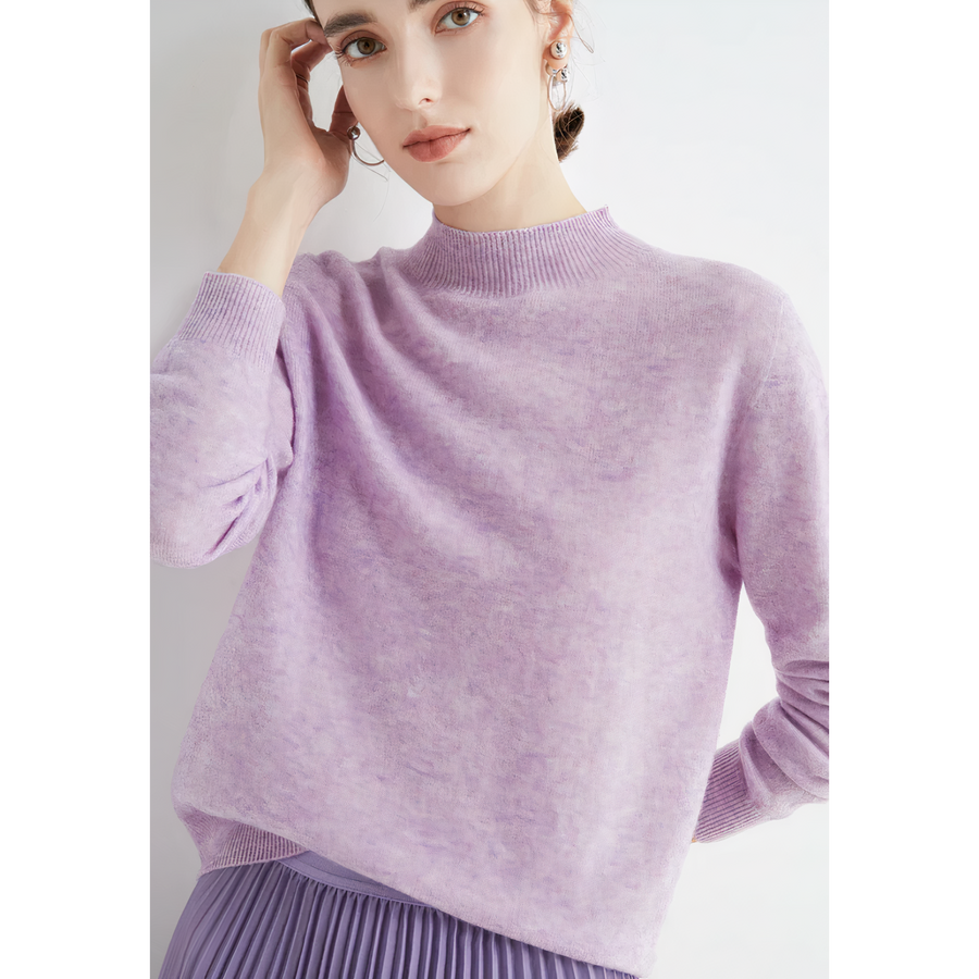 Yelena Cashmere Mock Neck Sweater