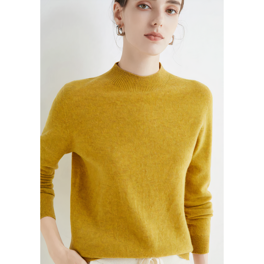 Yelena Cashmere Mock Neck Sweater