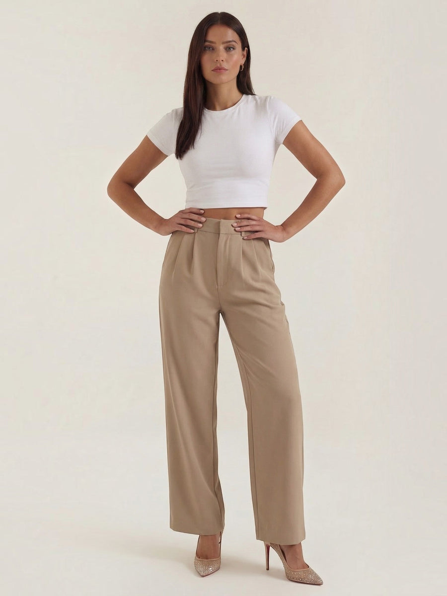 Emma Pleated High Waisted Wide Leg Pants