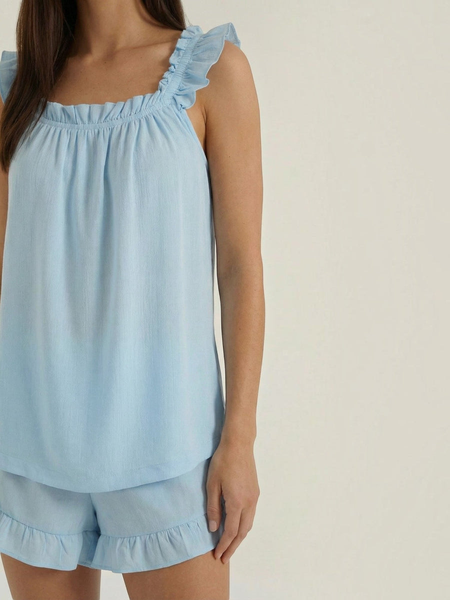 Helen Ruffle Trim Pyjama Set