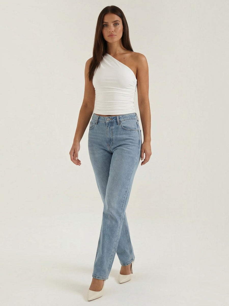 Briony One Shoulder Ruched Top