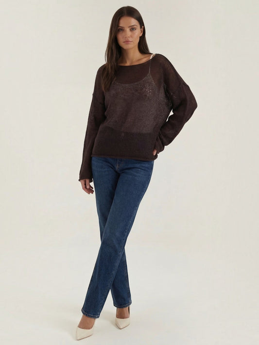 Pam Mohair Blend Open Knit Oversized Sweater