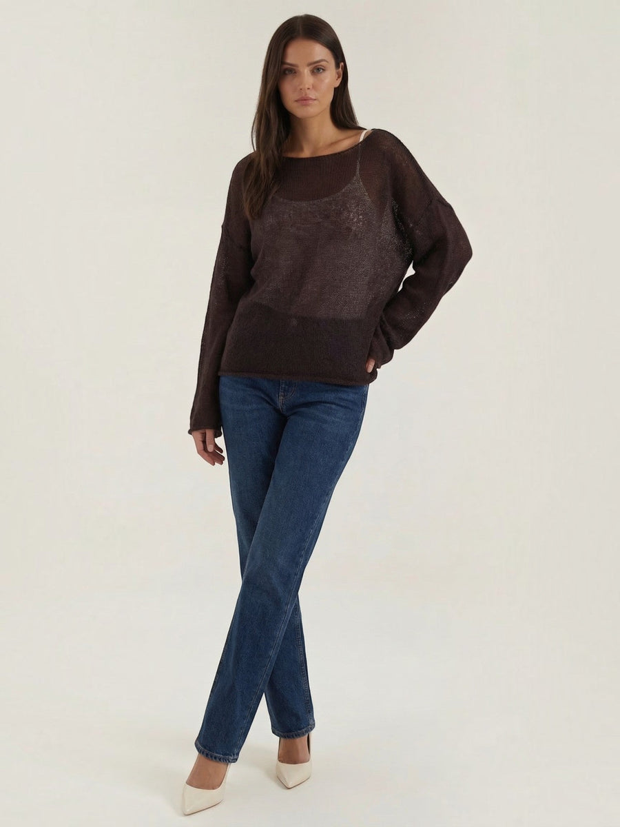 Pam Mohair Blend Open Knit Oversized Sweater