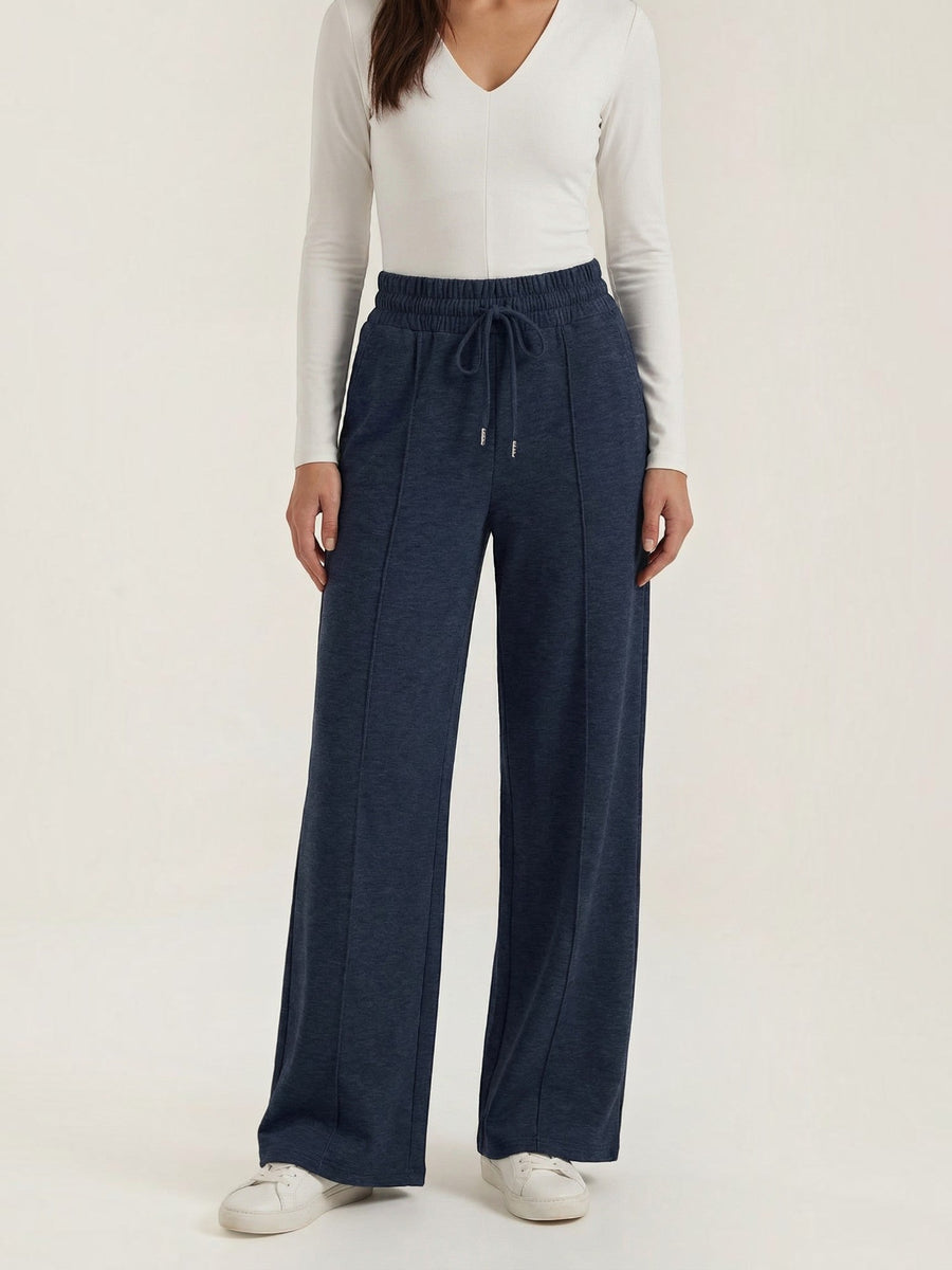 Ellie Wide Leg Elastic Waist Joggers