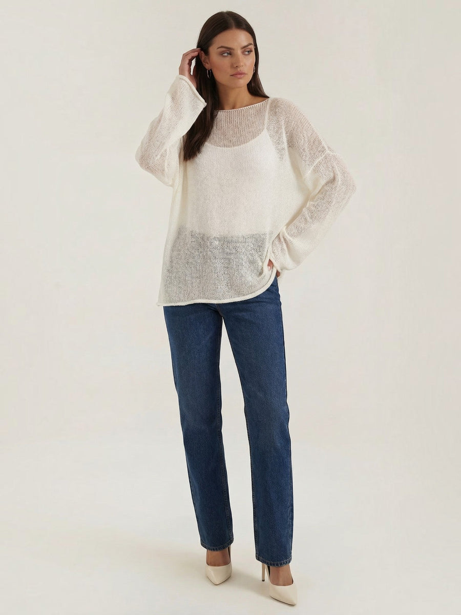 Pam Mohair Blend Open Knit Oversized Sweater