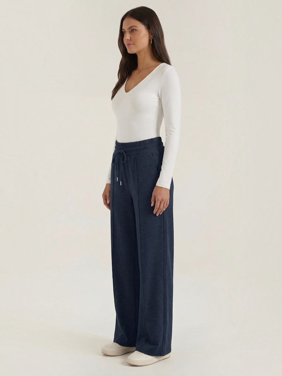 Ellie Wide Leg Elastic Waist Joggers