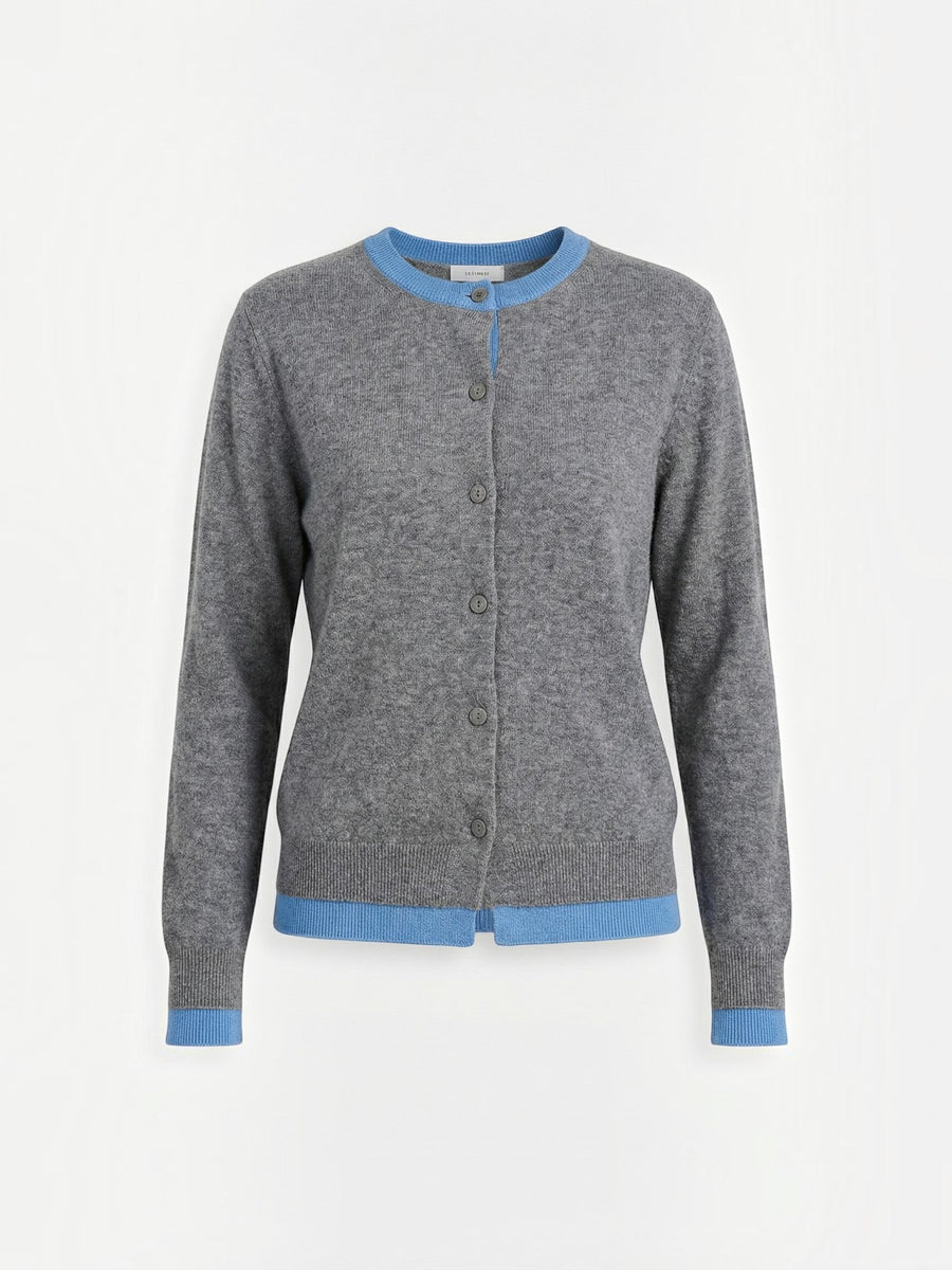 Wynona Contrast Stripe Wool Blend Cardigan
