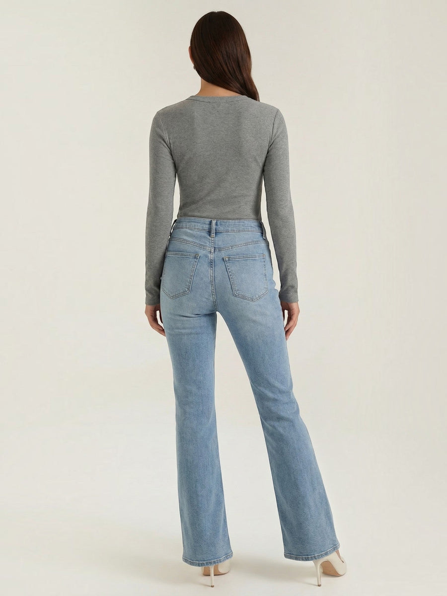 Freya Ribbed Round Neck Long Sleeve Top