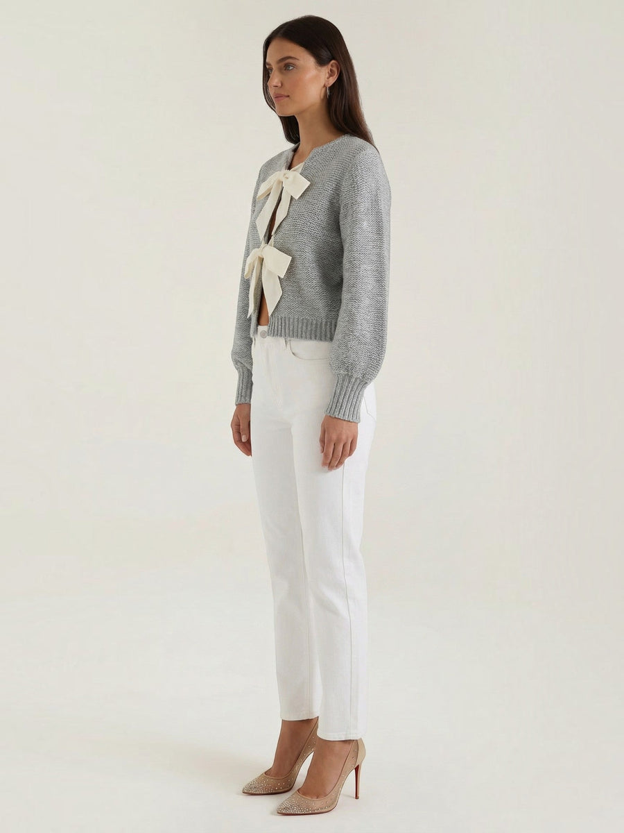 Cynthia Bow Tie Knit Cardigan
